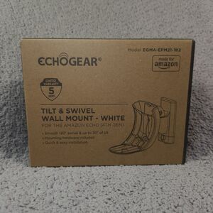 Echogear Tilt & Swivel Wall Mount For Echo Dot 4th Gen White EGMA-EPM21-W2 NIB